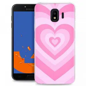 Coque Coeur Rose pour téléphone Samsung Galaxy J4 2018 en Silicone