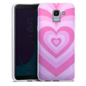 Coque Coeur Rose pour téléphone Samsung Galaxy J6 2018 en Silicone