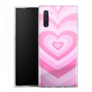 Coque Coeur Rose pour téléphone Samsung Galaxy NOTE 10 en Silicone