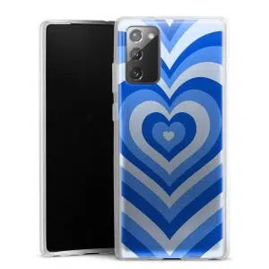 Coque Coeur Bleu Ocean pour smartphone Samsung Galaxy NOTE 20 en Silicone