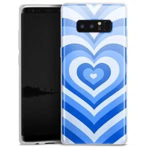 Coque Coeur Bleu Ocean pour smartphone Samsung Galaxy NOTE 8 en Silicone