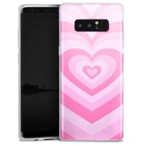 Coque Coeur Rose pour téléphone Samsung Galaxy NOTE 8 en Silicone
