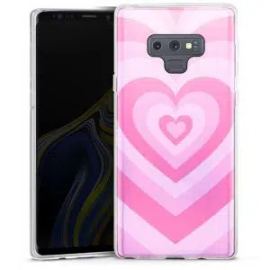 Coque Coeur Rose pour téléphone Samsung Galaxy NOTE 9 en Silicone