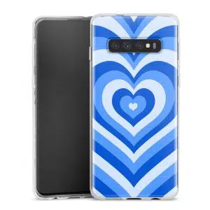 Coque Coeur Bleu Ocean pour smartphone Samsung Galaxy S10 en Silicone