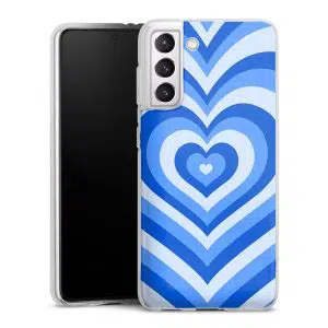 Coque Coeur Bleu Ocean pour smartphone Samsung Galaxy S21 en Silicone