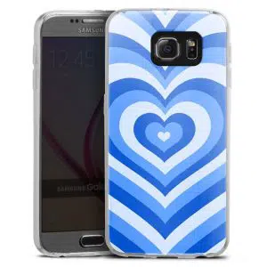 Coque Coeur Bleu Ocean pour smartphone Samsung Galaxy S6 en Silicone