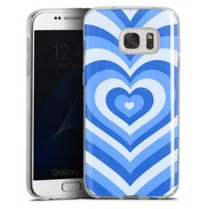 Coque Coeur Bleu Ocean pour smartphone Samsung Galaxy S7 en Silicone