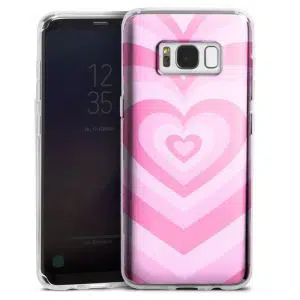Coque Coeur Rose pour téléphone Samsung Galaxy S8 en Silicone