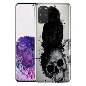 Coque Silicone Samsung Galaxy S20 raven and skull