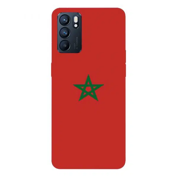Coque drapeau Marocain pour Oppo Reno 6 5g en Silicone