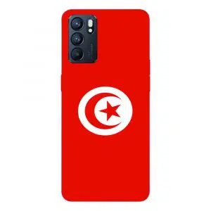 Coque drapeau Tunisien pour Oppo Reno 6 5g en Silicone
