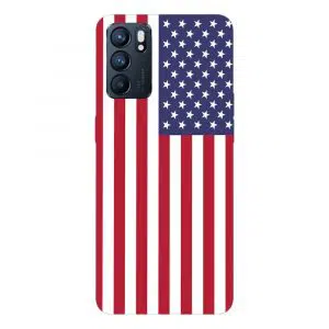 Coque drapeau Americain pour Oppo Reno 6 5g en Silicone