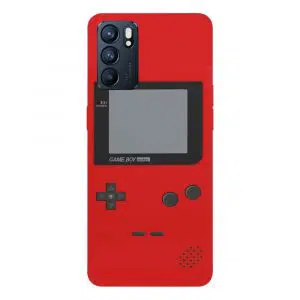 Coque smartphone Oppo Reno 6 5G personnalisée Jeux video Game Boy de Couleur Rouge