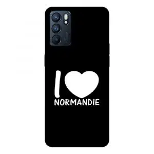 Coque pour Oppo Reno 6 5G pas cher motif I Love Normandie