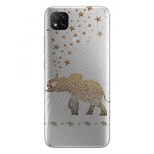 Coque portable Xiaomi Redmi 9c personnalisée gatsby gold glitter elephant