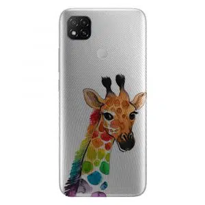 Coque portable Xiaomi Redmi 9c personnalisée girafe colorée