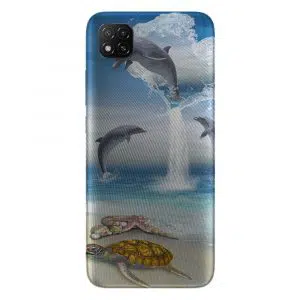Coque portable Xiaomi Redmi 9c personnalisée The Heart of the Dolphins
