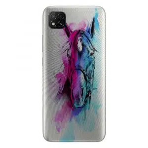 Coque portable Xiaomi Redmi 9c personnalisée Watercolor Horse cheval