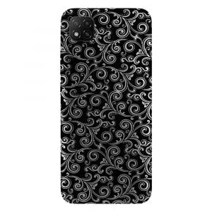 Redmi 9C : Coque en silicone Black And White Swirls