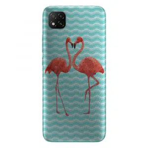 Redmi 9C : Coque en silicone Flamingo Love