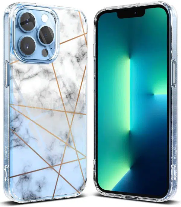 Coque Silicone iPhone 13 Collection texture Geometric Marble