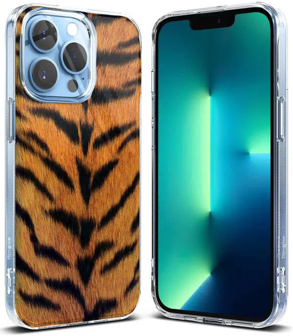 Coque Silicone iPhone 13 Collection texture Peau de Tigre
