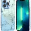 Coque Silicone iPhone 13 Collection texture marbre granit vert