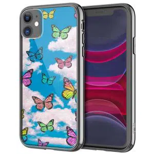 Coque Gsm motif Papillon nuageux pour iPhone, Samsung, Huawi, Oppo, Xiaomi