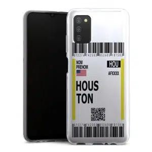 Coque Silicone Boarding pass HOU pour Samsung Galaxy A03S