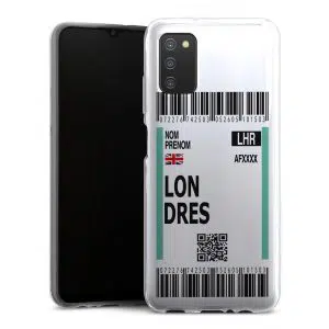 Coque Silicone Boarding pass LHR pour Samsung Galaxy A03S