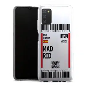Coque Silicone Boarding pass MAD pour Samsung Galaxy A03S