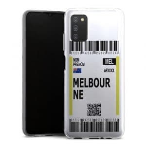 Coque Silicone Boarding pass MEL pour Samsung Galaxy A03S
