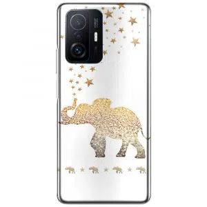 Coque téléphone Xiaomi 11T 5G / Pro Motif Gatsby gold glitter elephant