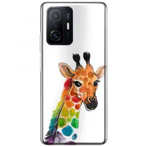Coque téléphone Xiaomi 11T 5G / Pro Motif girafe multicolors