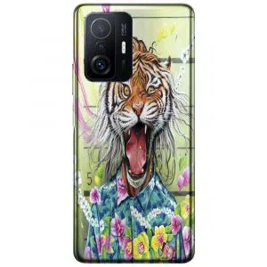 Coque téléphone Xiaomi 11T 5G / Pro Motif tiger flowers