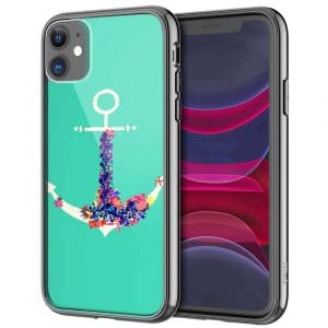 Coque Ancre Florale Turquoise