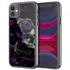 Coque Crâne avec roses noires et violettes