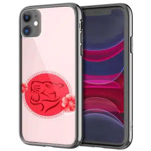 Coque Tiger Year pour téléphone portable iPhone, Samsung, Huawei, Oppo, Xiaomi en Verre Trempé