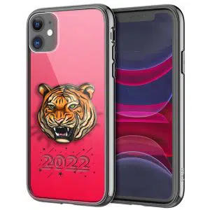 Coque Année du Tigre pour téléphone portable iPhone, Samsung, Huawei, Oppo, Xiaomi en Verre Trempé