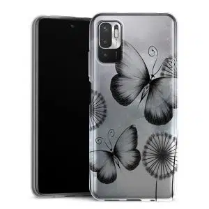 Coque en silicone Xiaomi Redmi Note 10 5G butterflies dandelion