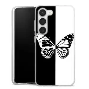 Coque Samsung S23 Butterfly Noir et Blanc, Collection Animaux Papillon