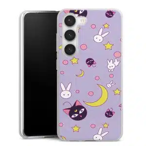 Coque Samsung S23 Catimoon, Collection Animaux Chats Mauves