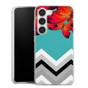 Coque Samsung S23 Chevrons Papillons , Collection Abstrait