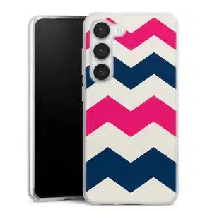 Coque Samsung S23 Chevrons Rose , Collection Abstrait