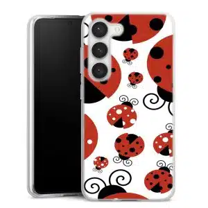 Coque Samsung S23 Coccinelle, Collection Animaux Rouge et Blanc