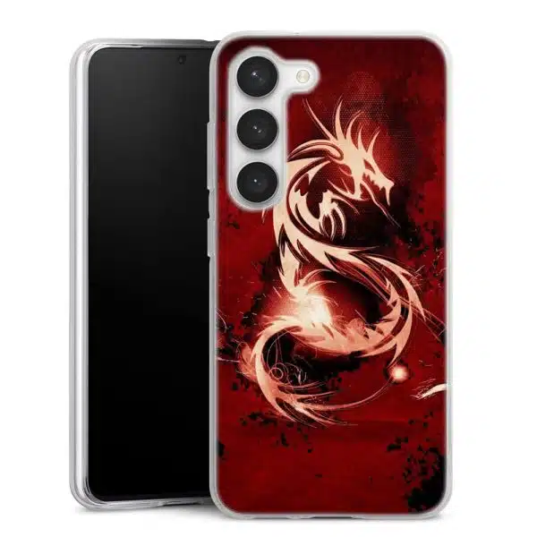 Coque Samsung S23 Dragon Rouge , Collection Abstrait Manga