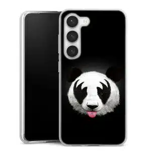 Coque Samsung S23 Panda Punk, Collection Animaux Noir et Blanc