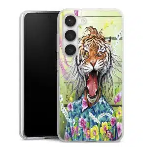 Coque Samsung S23 Tiger Flowers, Collection Animaux