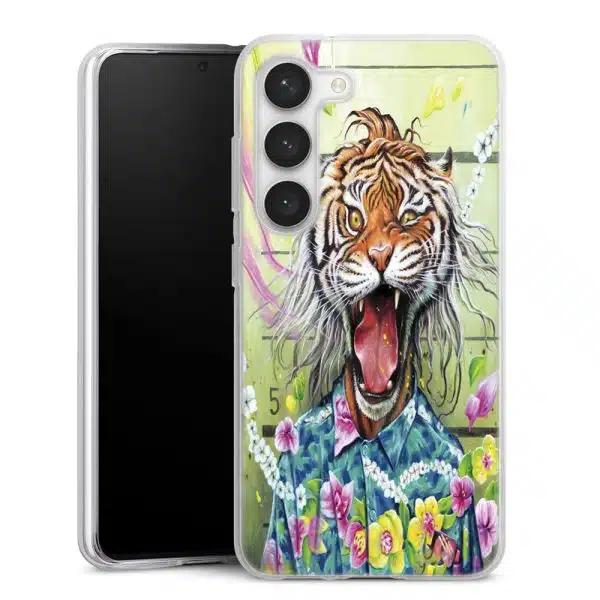 Coque Samsung S23 Tiger Flowers, Collection Animaux