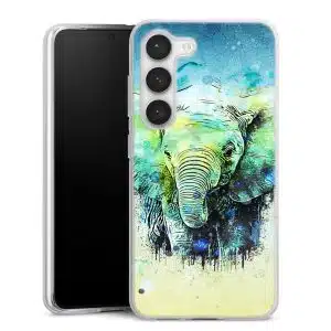 Coque Samsung S23 watercolor Elephant, Collection Animaux Sauvages